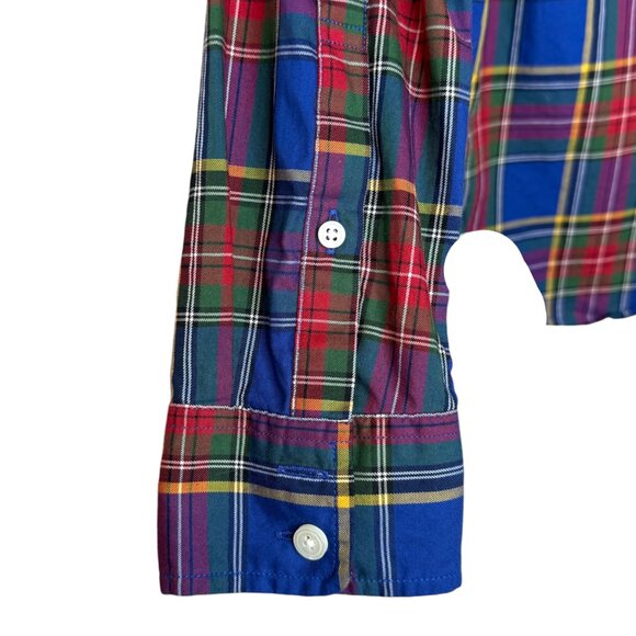 Untuckit for her Sadie blue with red & green plaid button down shirt Size 8 - Picture 7 of 11